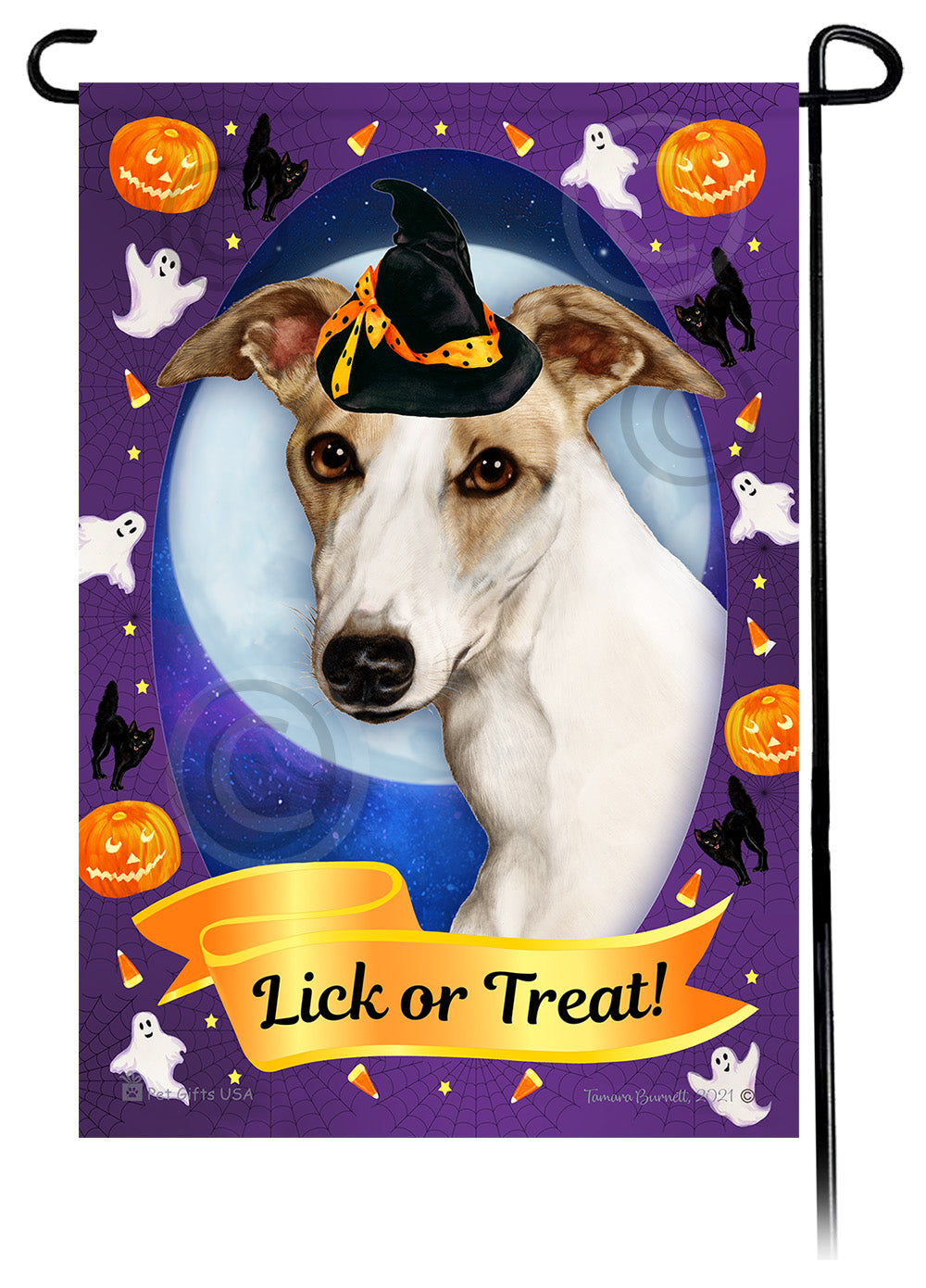 Whippet Halloween Howls - Garden Flag