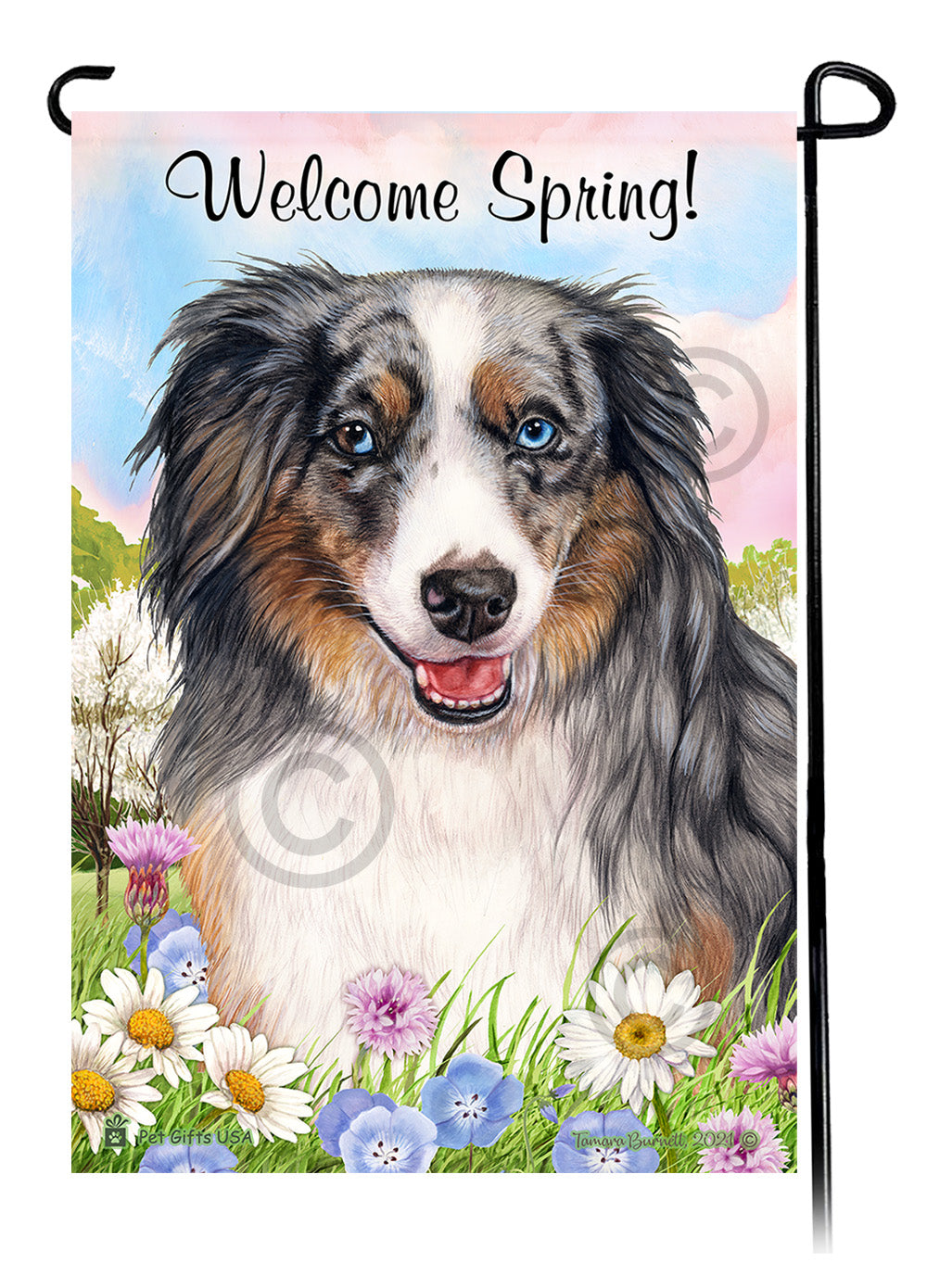 American Shepherd Welcome Spring Garden Flags
