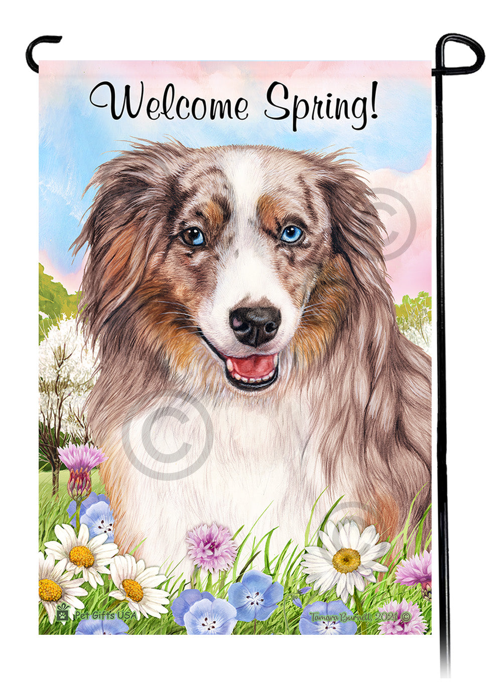 American Shepherd Welcome Spring - Garden Flag