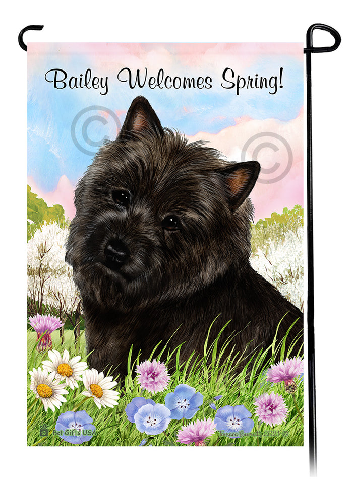 Cairn Terrier Welcome Spring Garden Flags