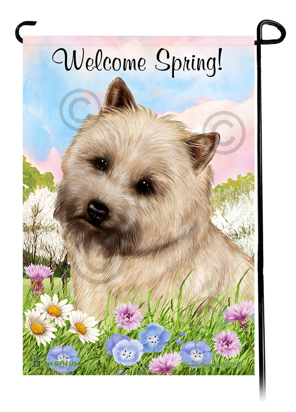 Cairn Terrier Welcome Spring - Garden Flag