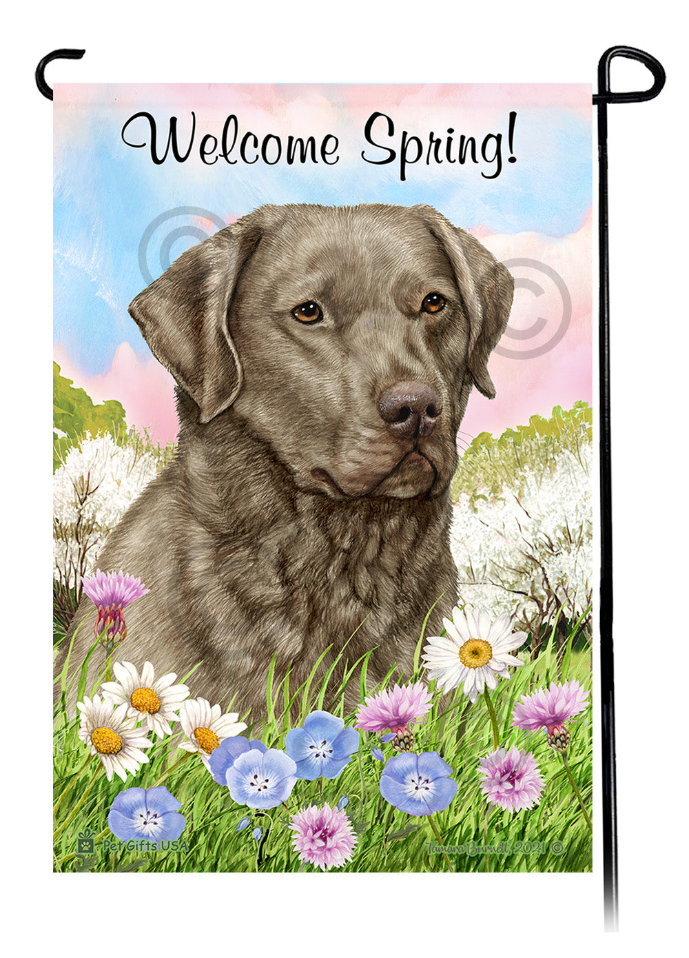 Chesapeake Bay Retriever Welcome Spring - Garden Flag