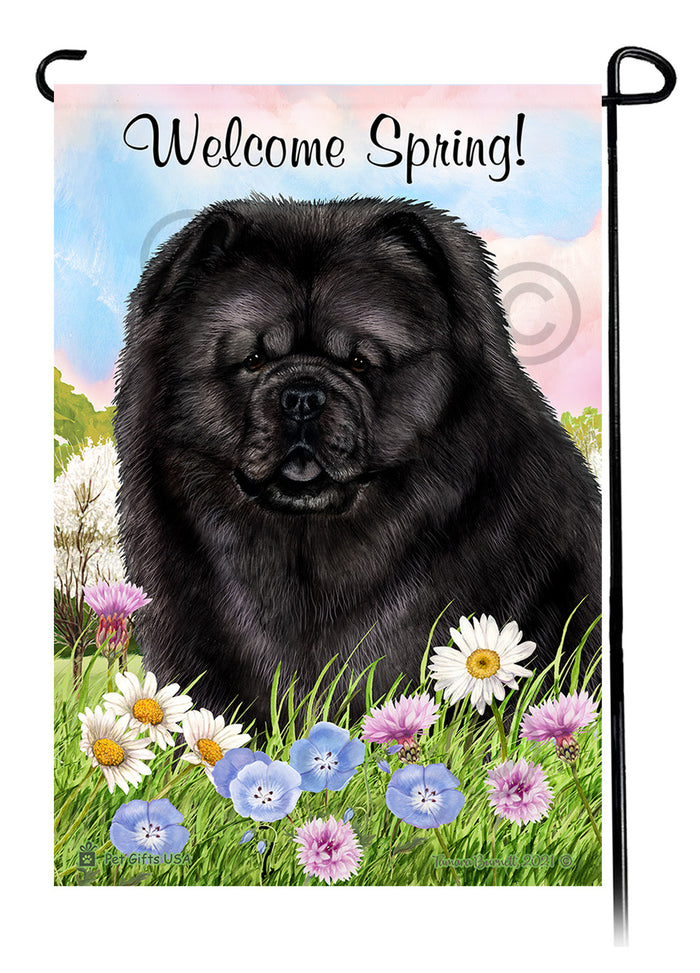 Chow Chow Welcome Spring Garden Flags