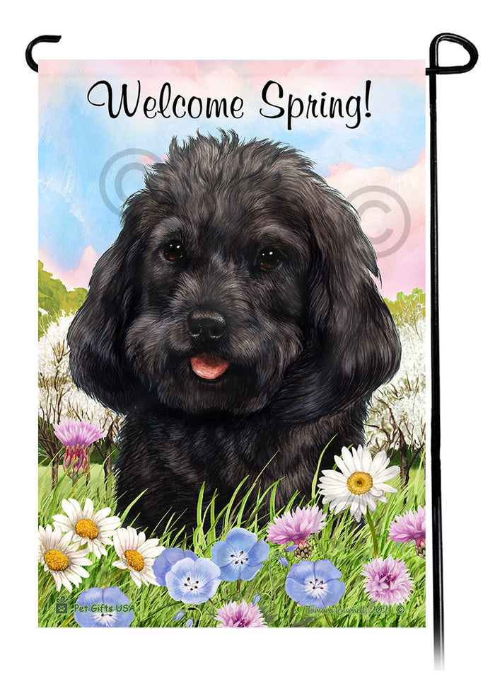 Cockapoo Welcome Spring Garden Flags