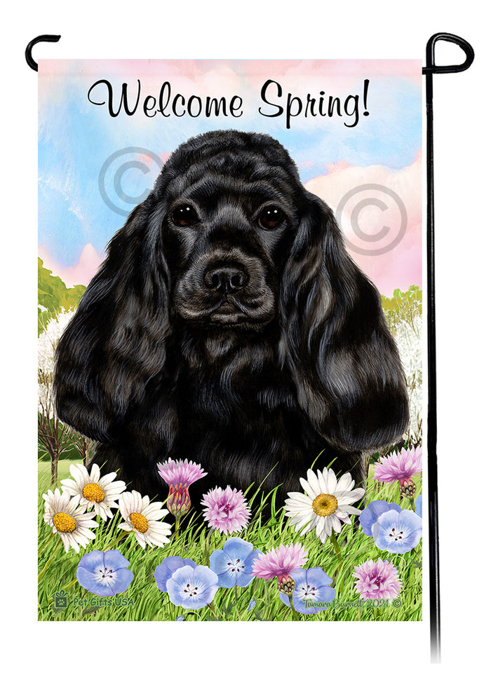 Cocker Spaniel Welcome Spring Garden Flags