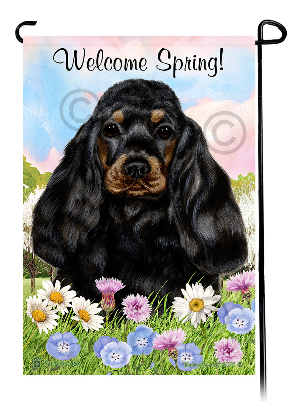 Cocker Spaniel Welcome Spring - Garden Flag