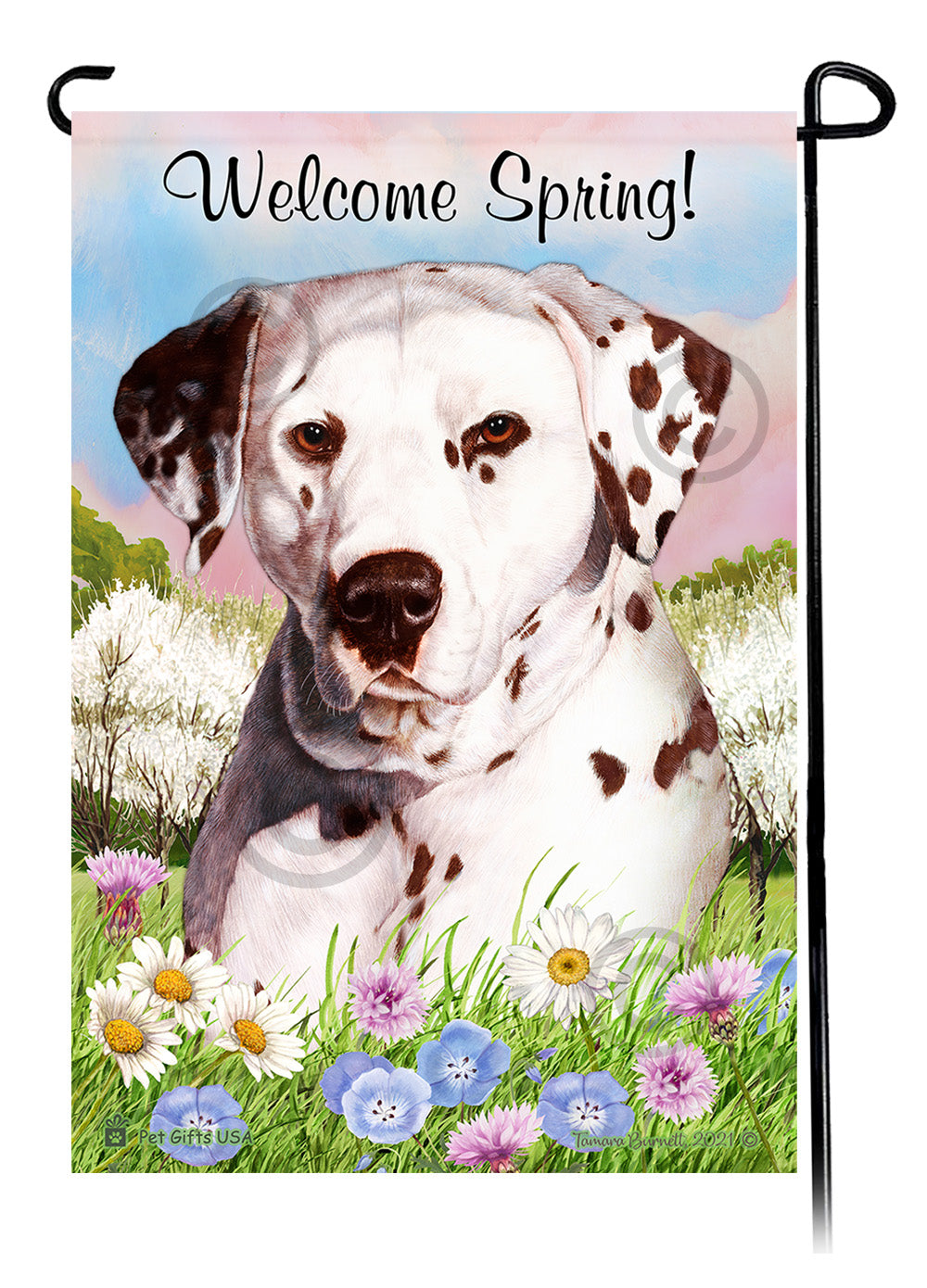 Dalmatian Welcome Spring - Garden Flag