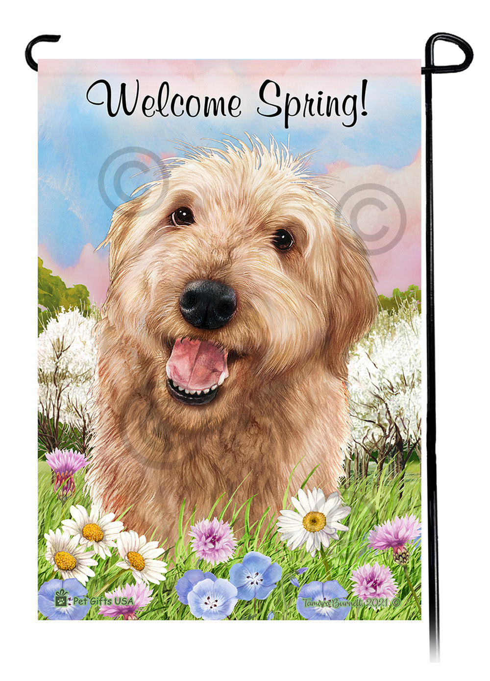 Labradoodle Welcome Spring - Garden Flag