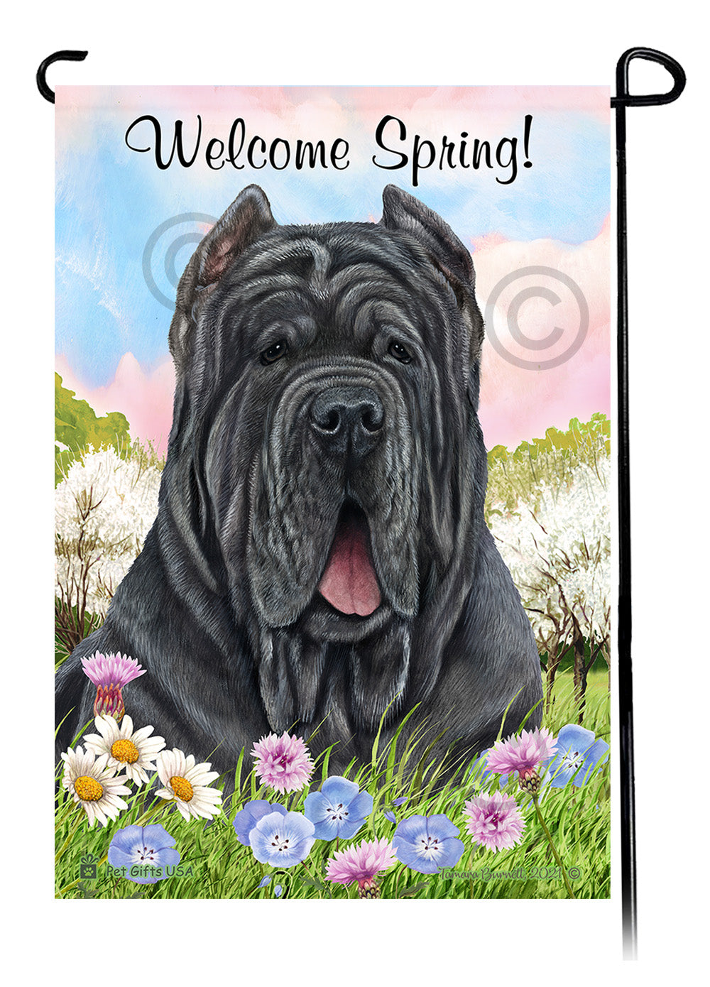 Mastiff Welcome Spring - Garden Flag