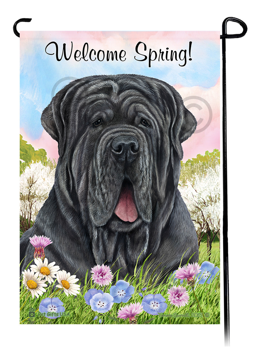 Mastiff Welcome Spring - Garden Flag