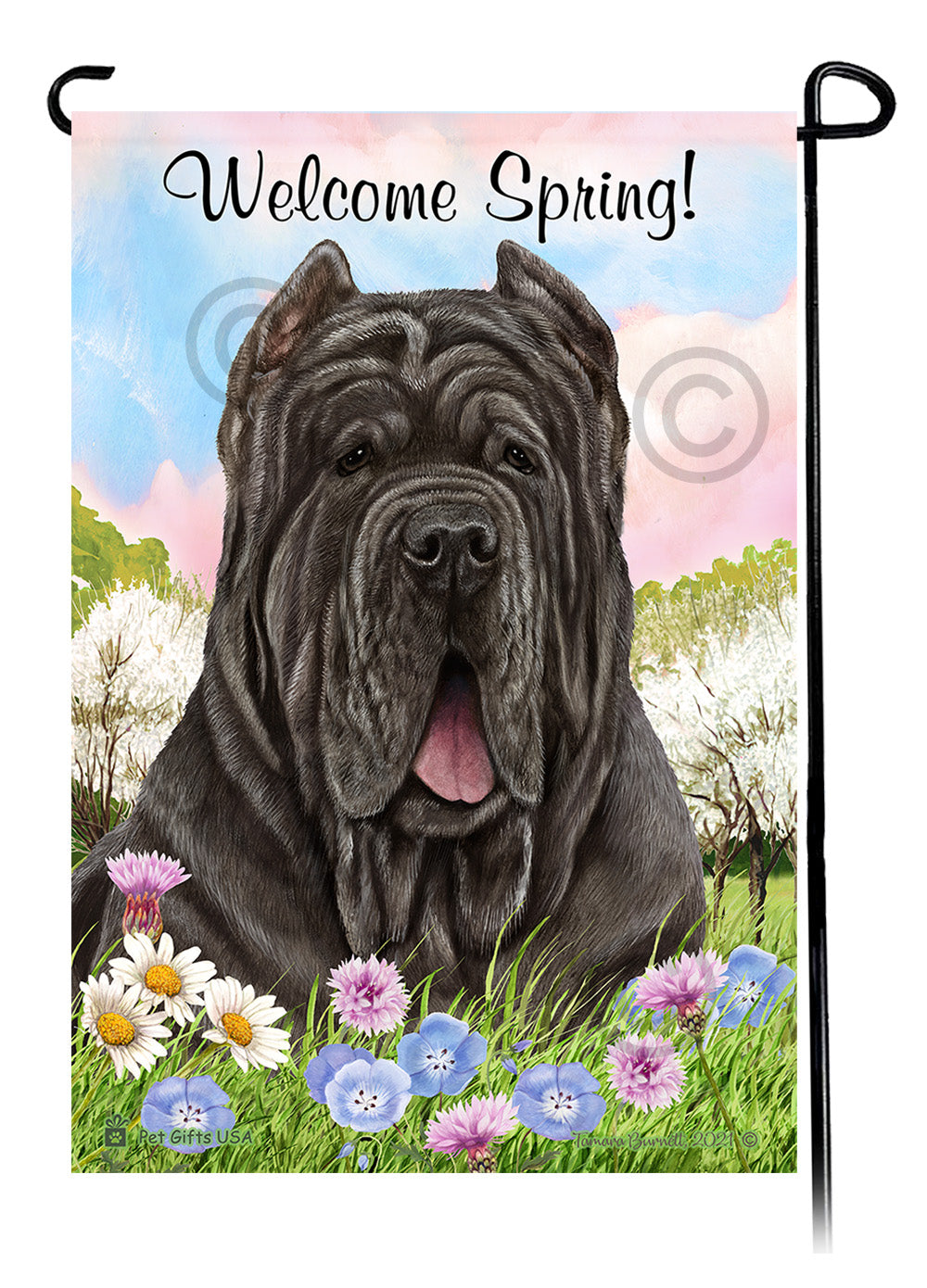 Mastiff Welcome Spring - Garden Flag
