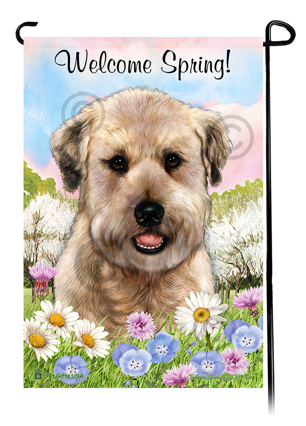 Soft Coated Wheaten Welcome Spring Garden Flags