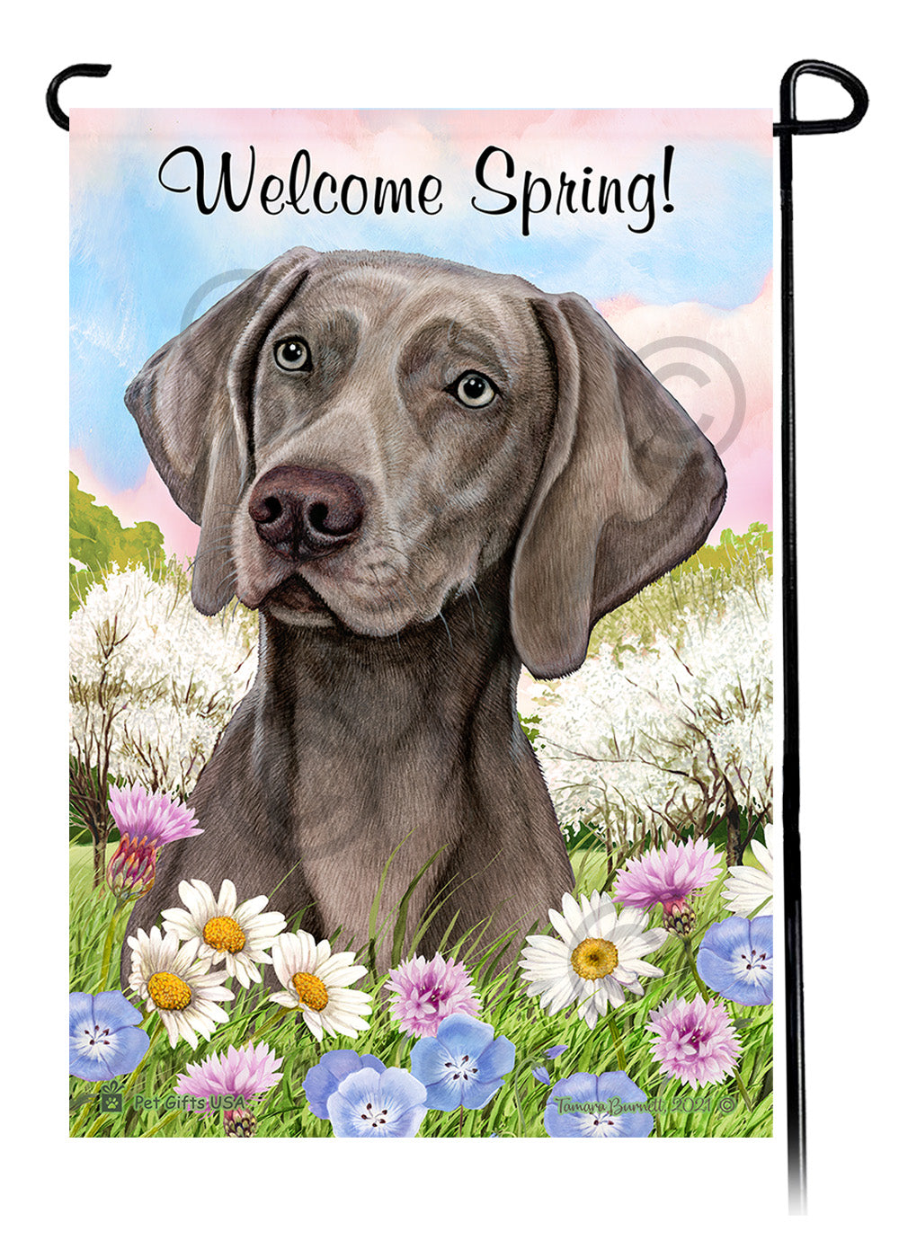 Weimaraner Welcome Spring - Garden Flag