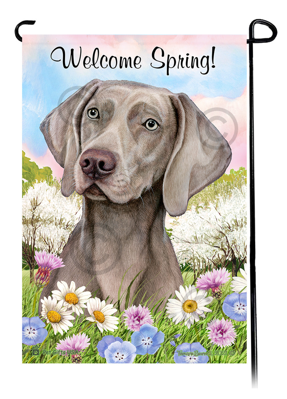 Weimaraner Welcome Spring - Garden Flag