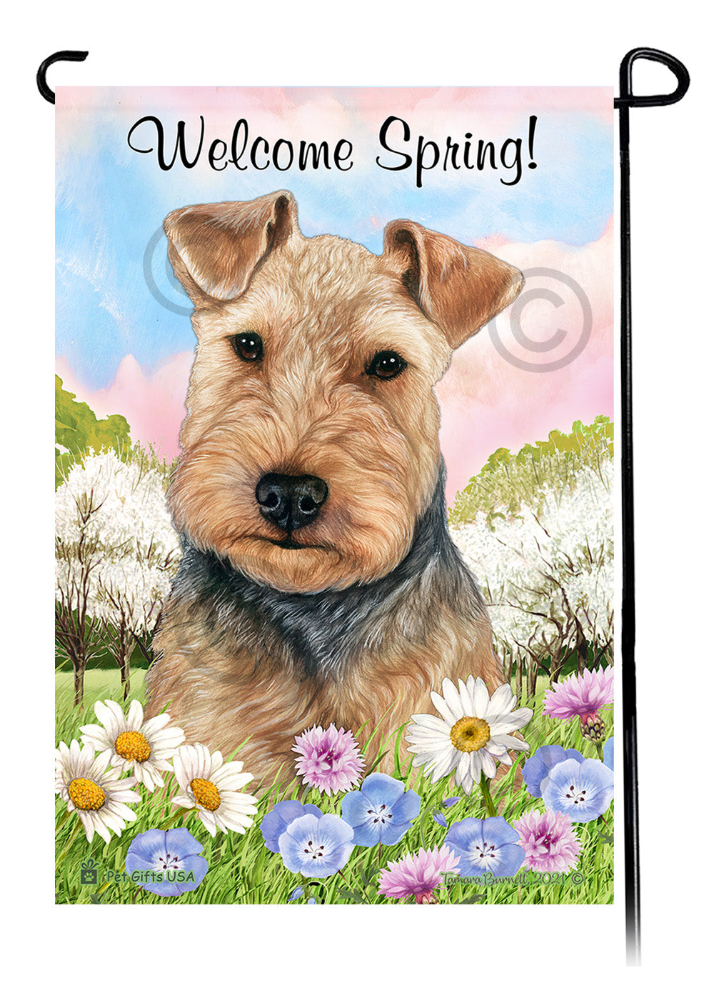 Welsh Terrier Welcome Spring - Garden Flag