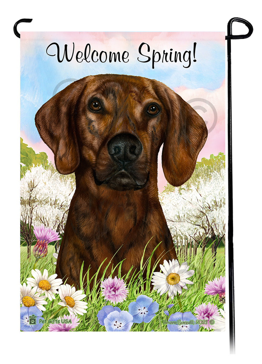 Plott Hound Welcome Spring - Garden Flag