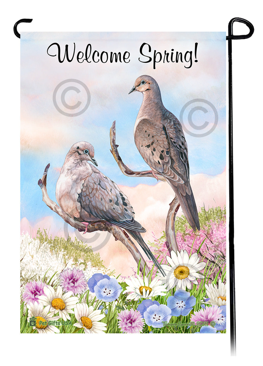 Mourning Doves Welcome Spring Garden Flags