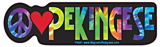 Pekingese Yippie Hippie Bumper Sticker