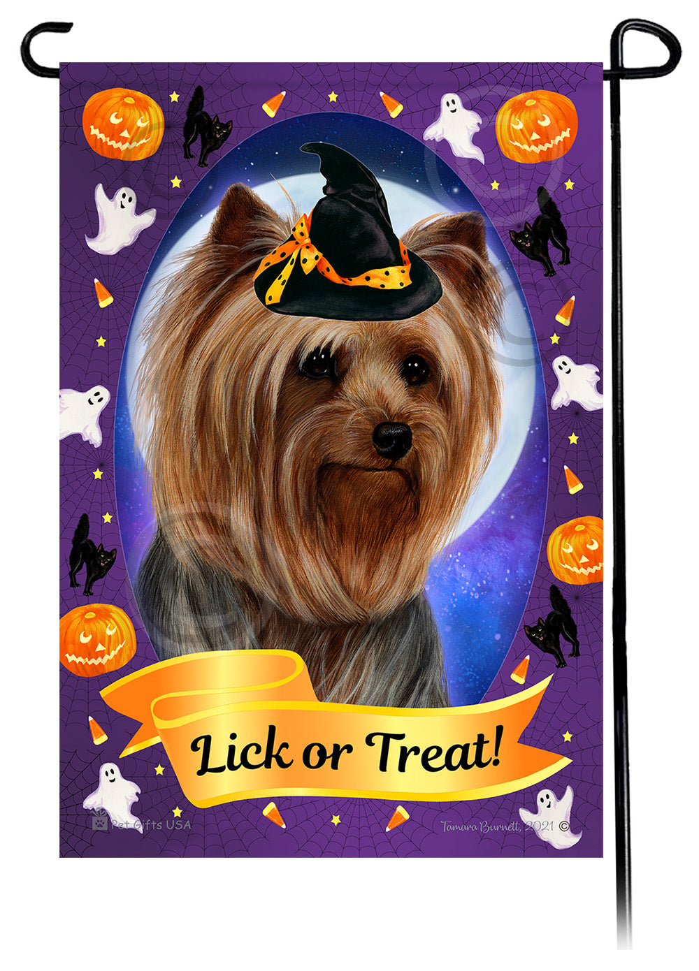 Yorkshire Terrier Halloween Howls - Garden Flag