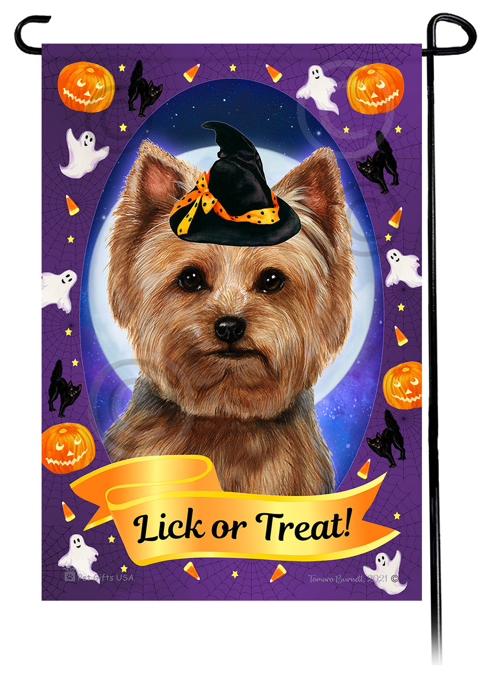 Yorkshire Terrier Halloween Howls - Garden Flag