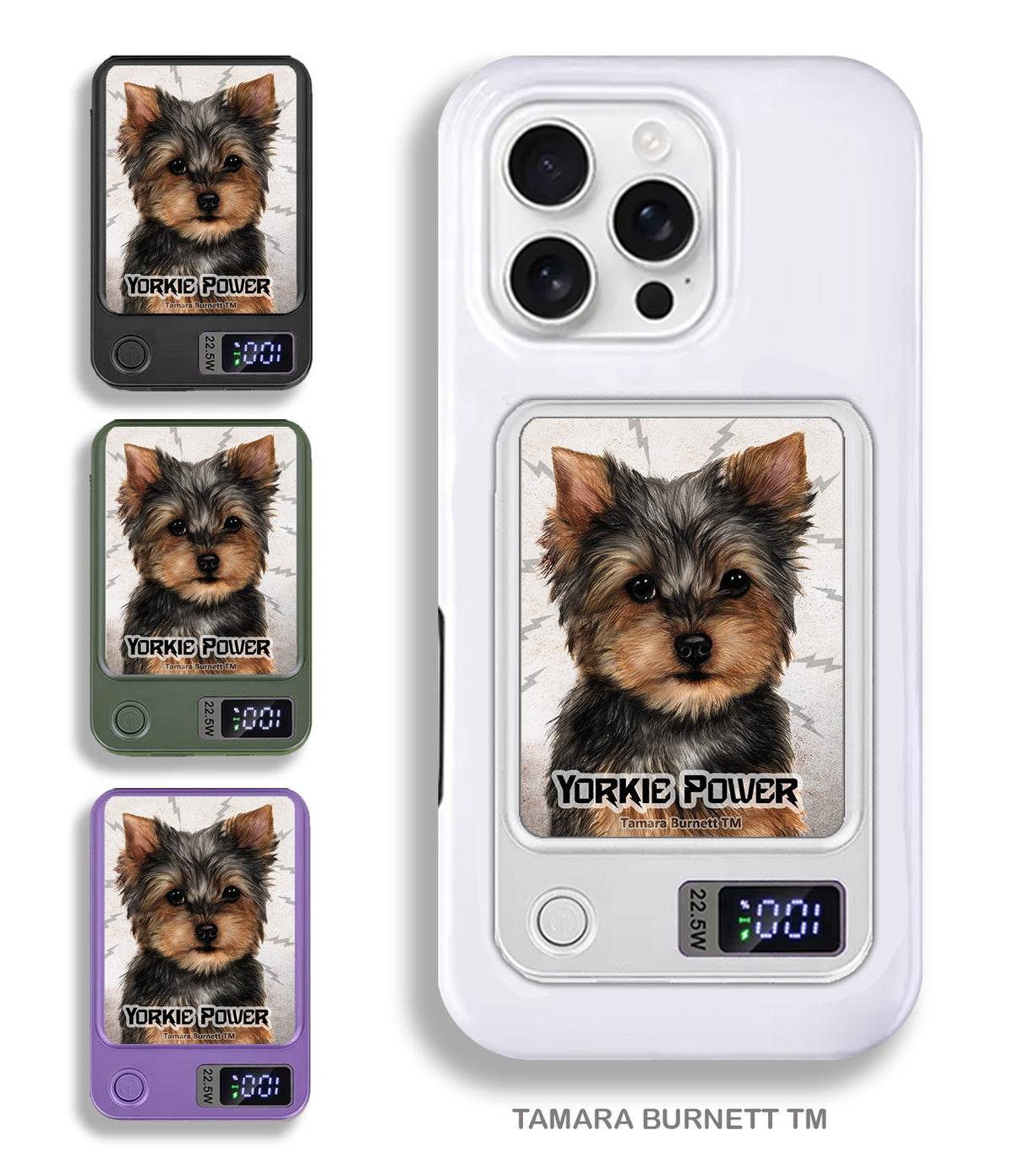 Yorkie Puppy Phone Bank Wireless Charger