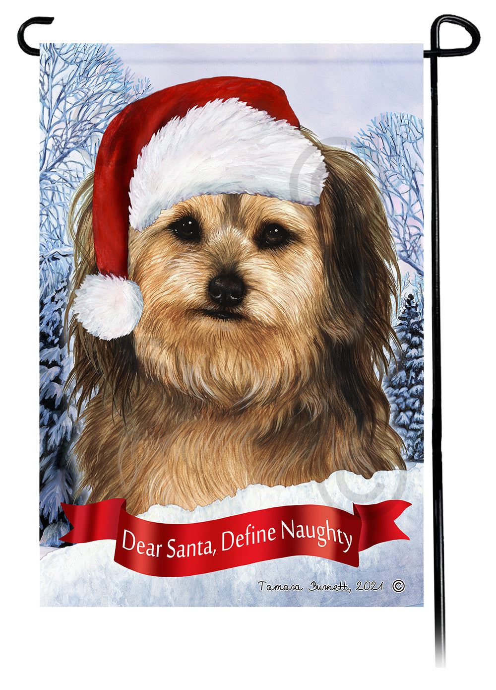 Yorkipoo Dear Santa Define Naughty Garden Flags