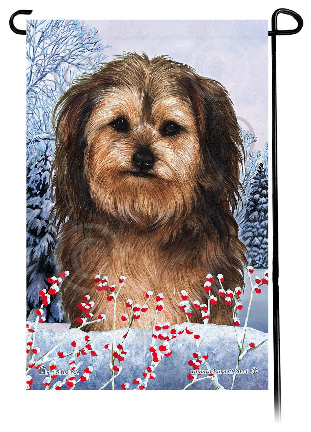 Shih Poo Winterberries - Garden Flag