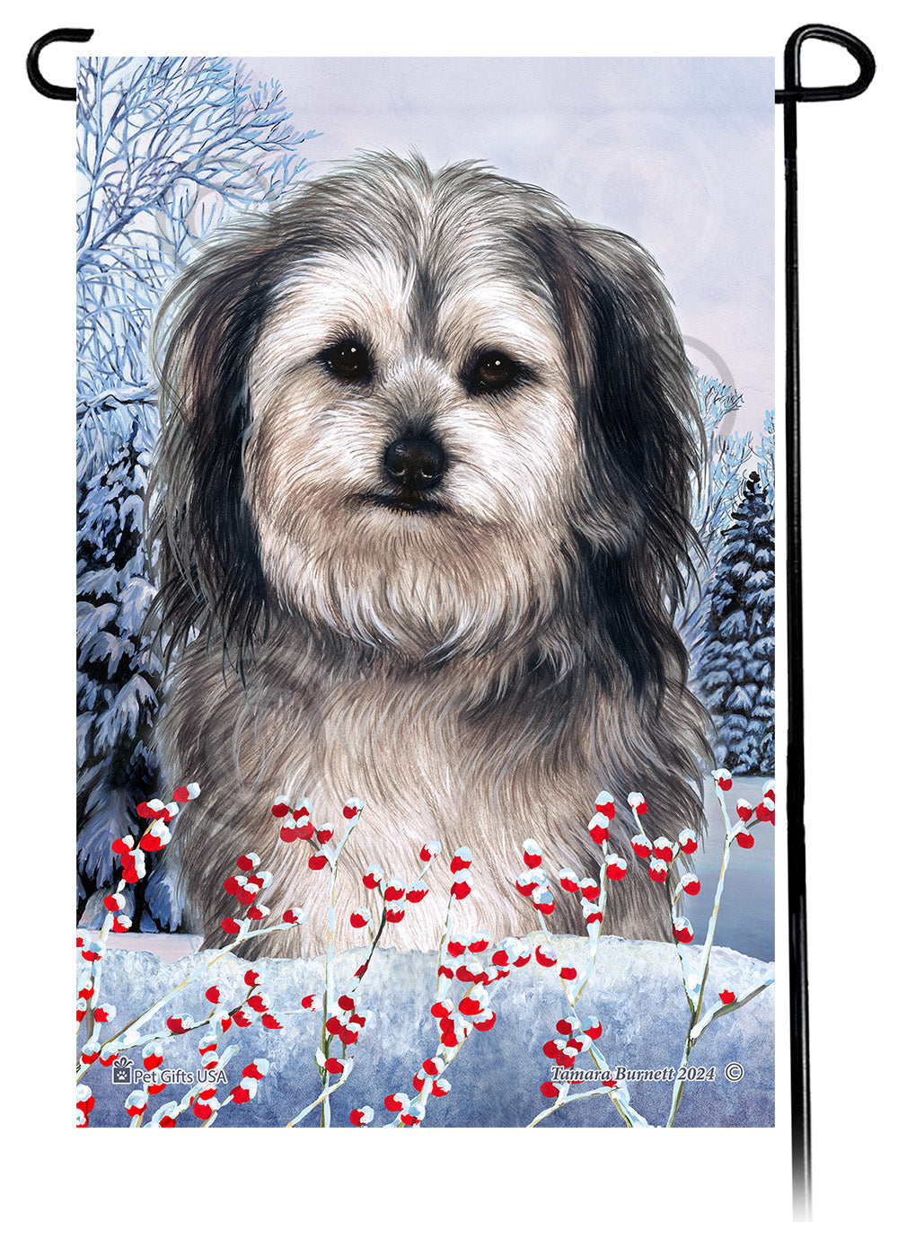 Shih Poo Winterberries - Garden Flag