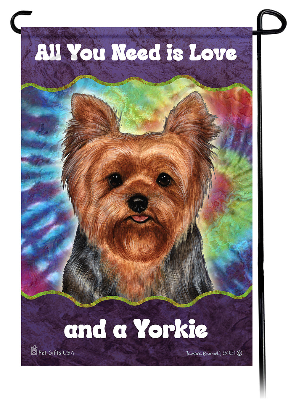 Yorkshire Terrier All You Need Is Love Garden Flag
