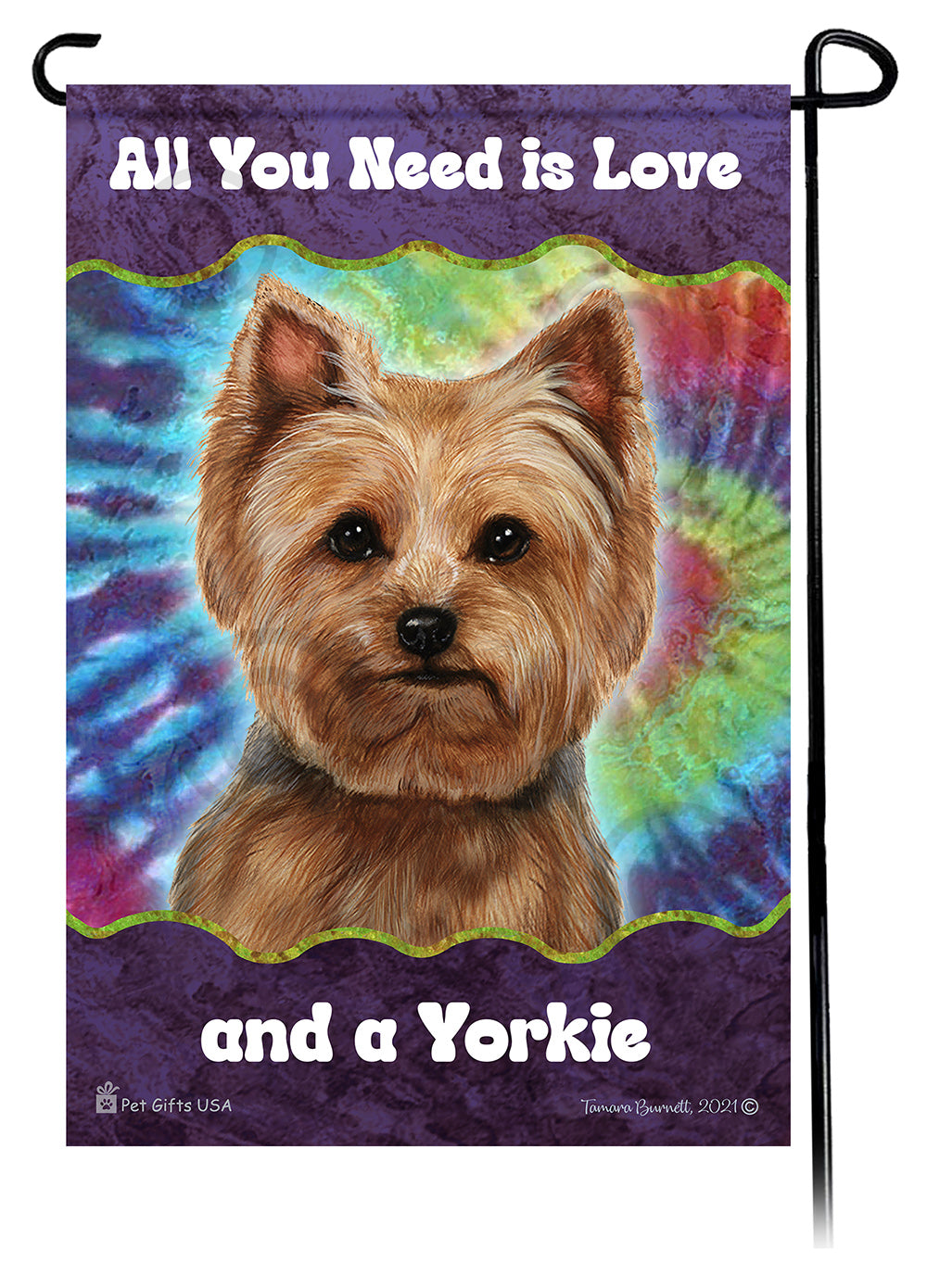 Yorkshire Terrier All You Need Is Love Garden Flag