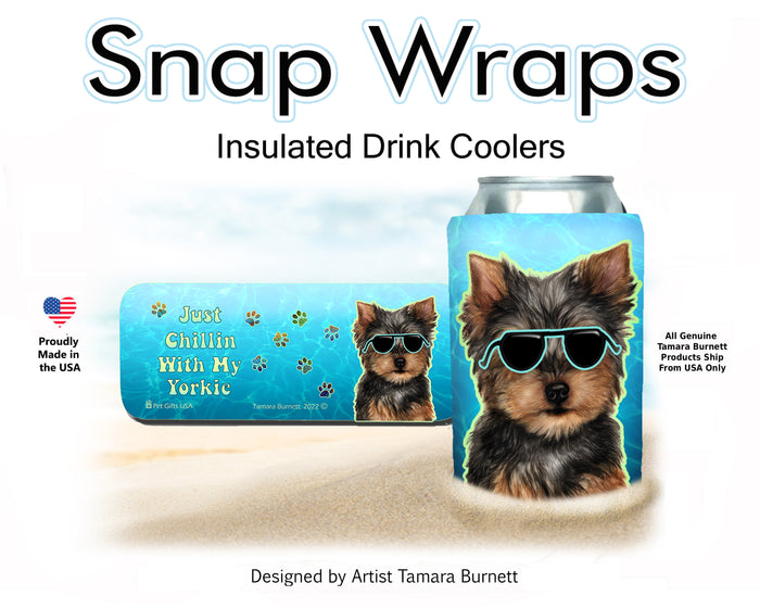 Yorkie Dark Puppy Cut Snap Wrap Cozy