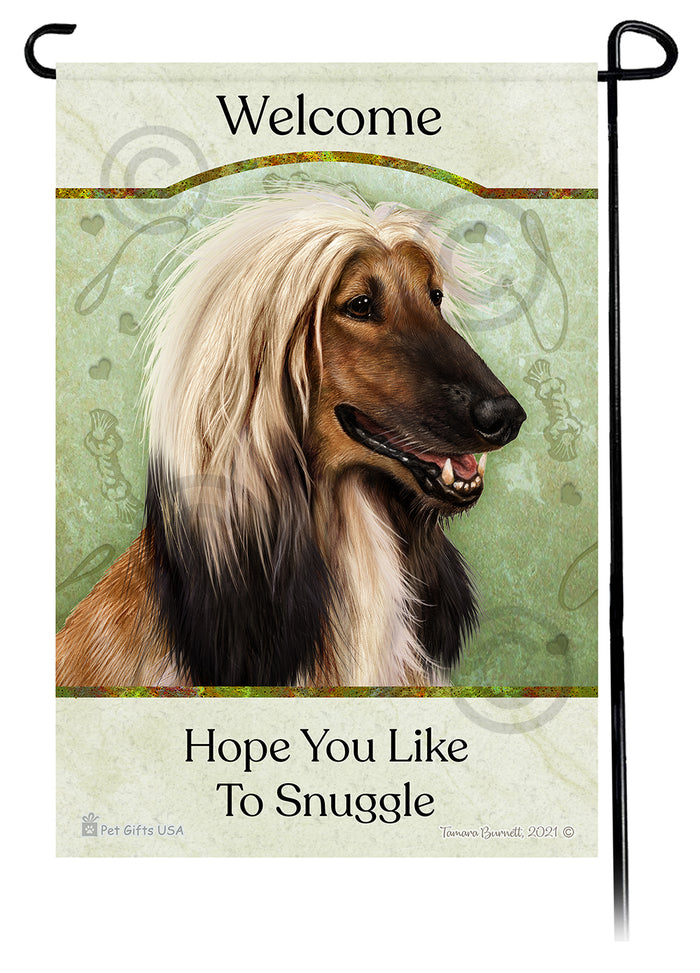 Afghan Hound Hope You Like To Snuggle Garden Flags
