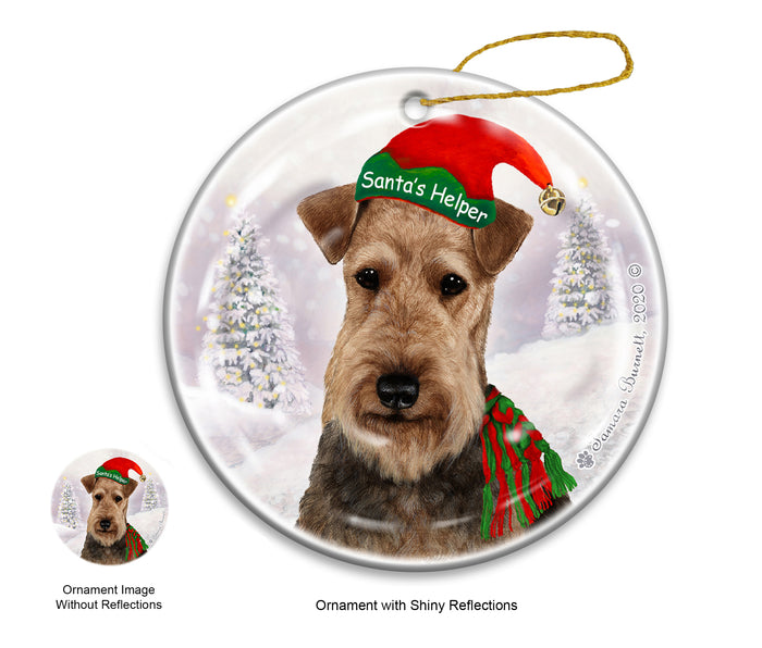 Airedale - Santa's Helper Ornament