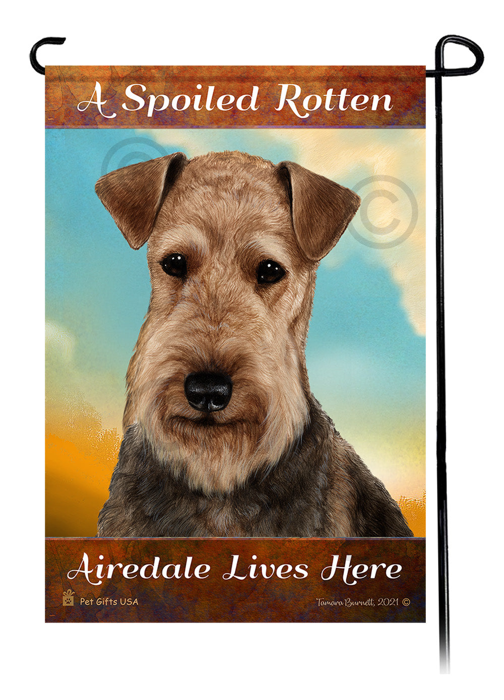Airedale Spoiled Rotten Garden Flags