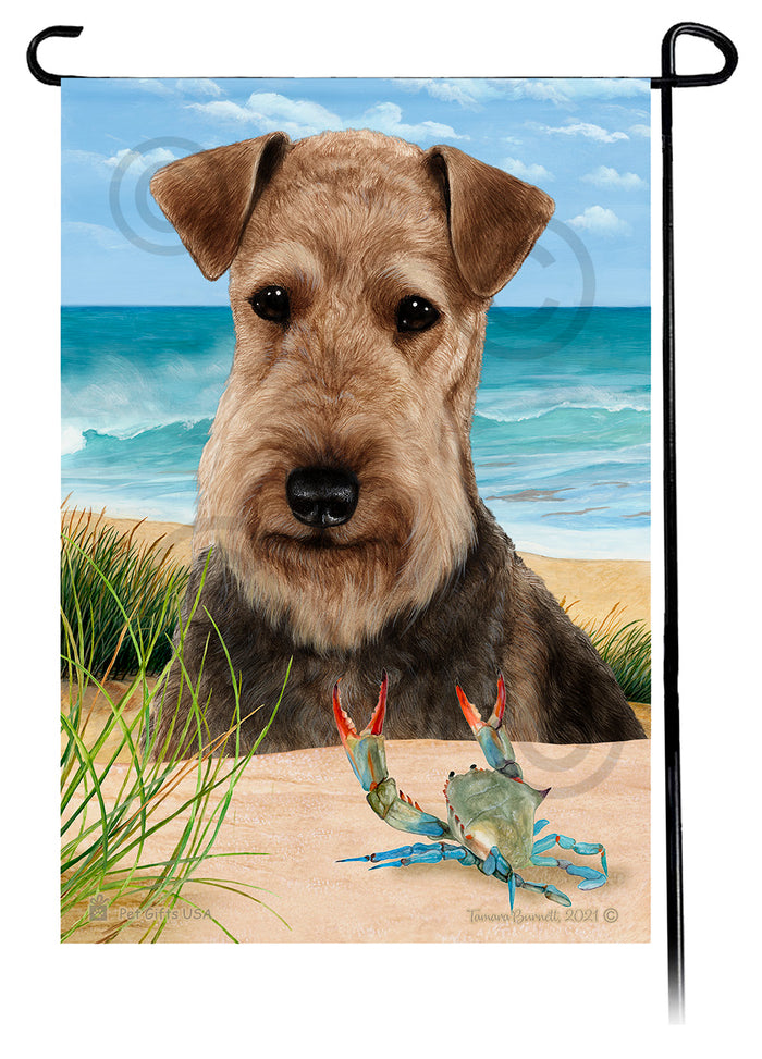 Airedale Summer Flowers Garden Flag
