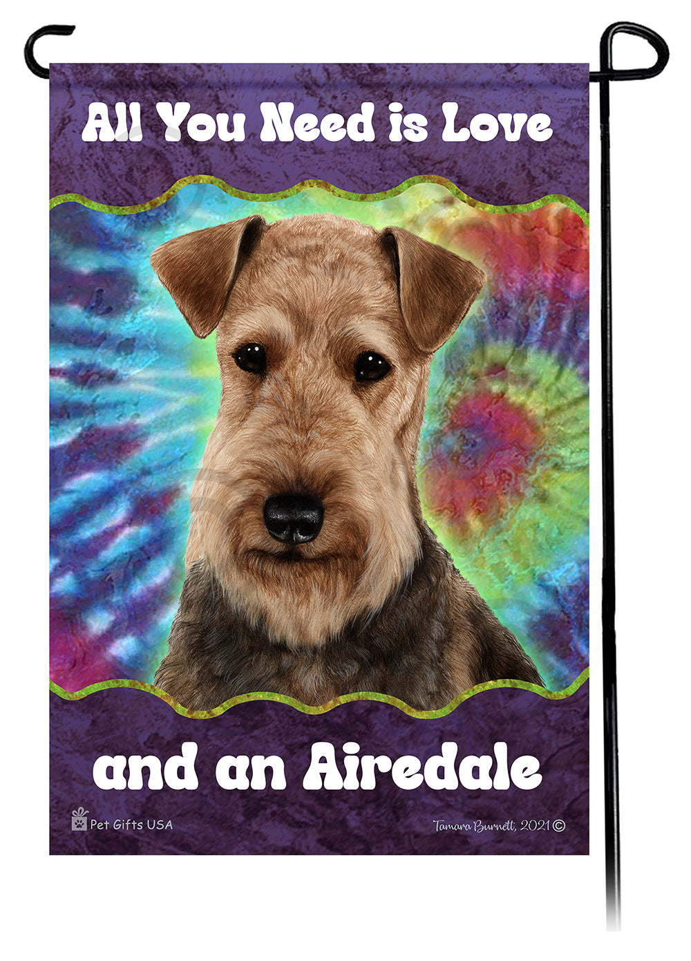 Airedale All You Need Is Love Garden Flags