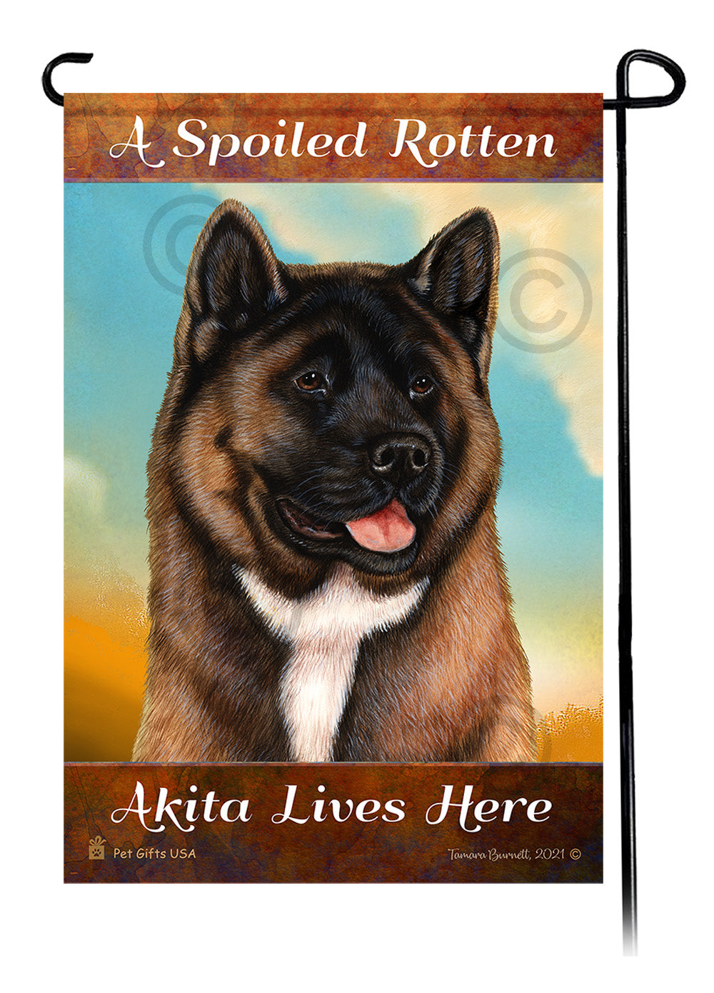 Akita Spoiled Rotten Garden Flags