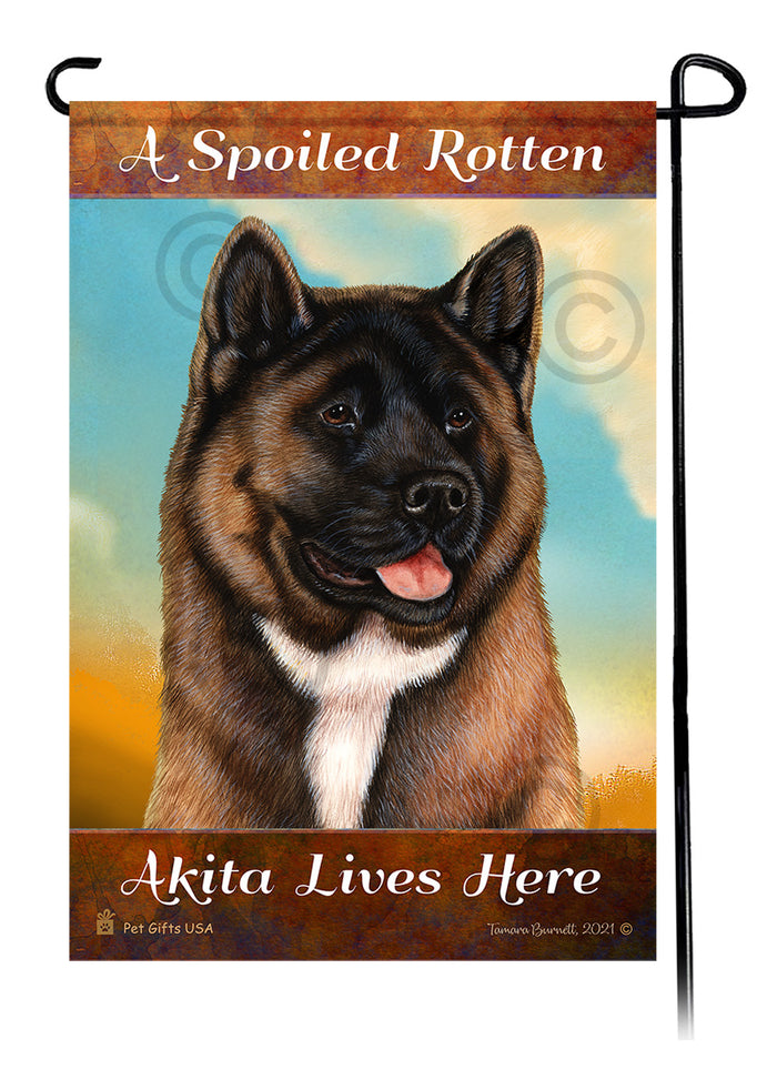 Akita Spoiled Rotten Garden Flags