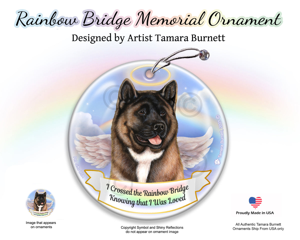 Akita Rainbow Bridge Memorial Ornament