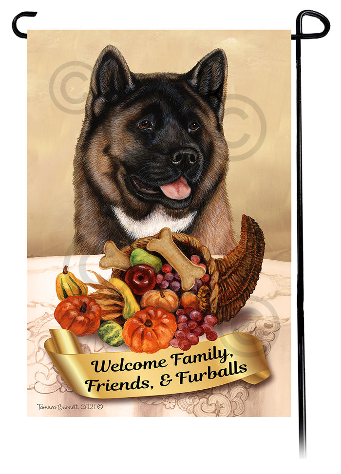 Akita Thanksgiving Garden Flags