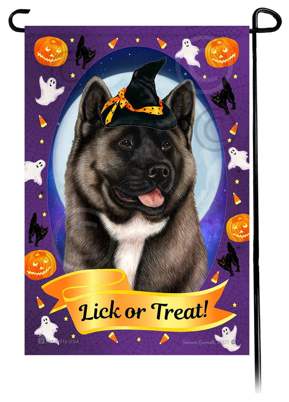 Akita Halloween Howls - Garden Flag