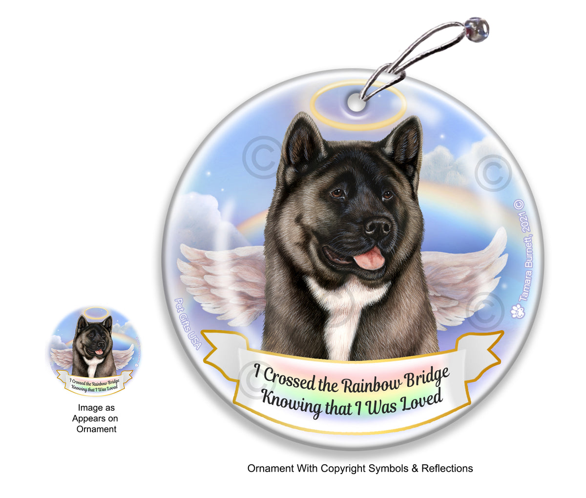 Akita Silver Ornament