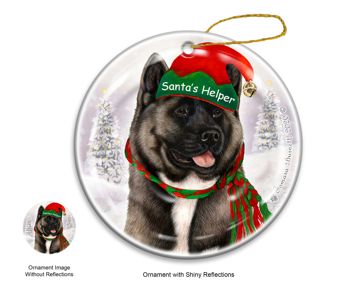 Akita Silver Ornament