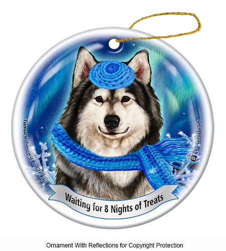 Alaskan Malamute Hanukkah Ornament