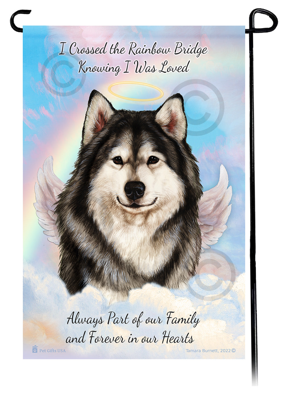 Alaskan Malamute Memorial Garden Flags