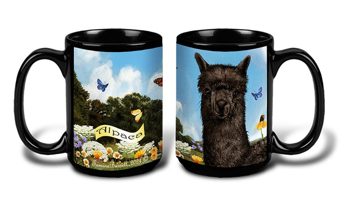 Alpaca Black - Garden Party Fun Mug 15 oz