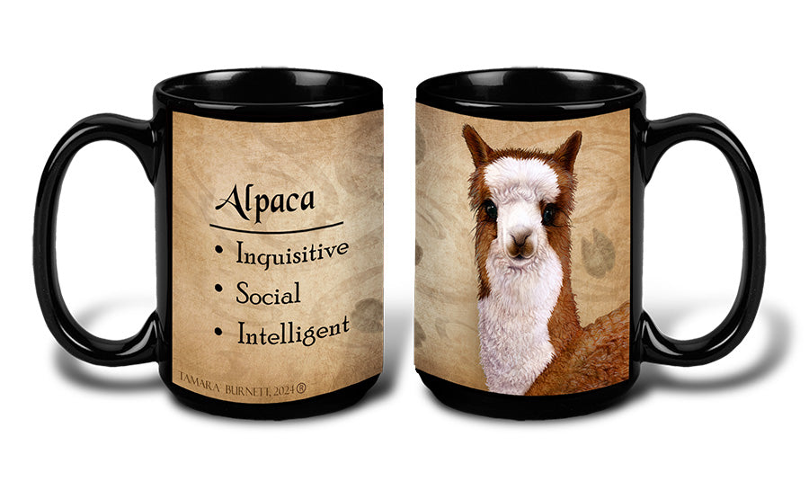 Alpaca Brown and White - My Faithful Friends Mug 15 oz