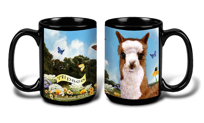 Alpaca Brown and White - Garden Party Fun Mug 15 oz