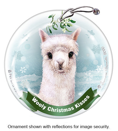 Alpaca Bellyrubs and Christmas Kisses Ornament