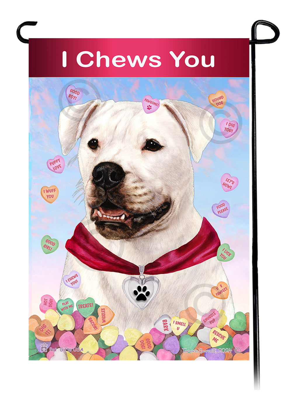 American Bulldog Valentine Sweetheart - Garden Flag